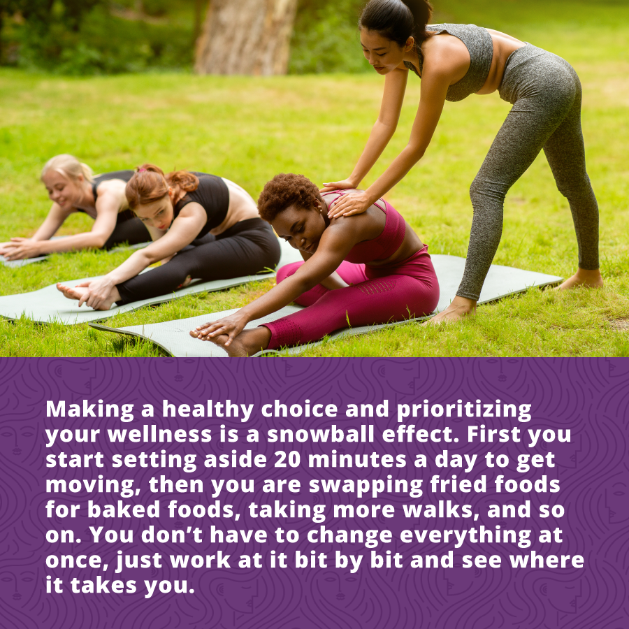 Making healthy choices an prioritizing your wellness is a snowball effect.  wellness and anti-aging