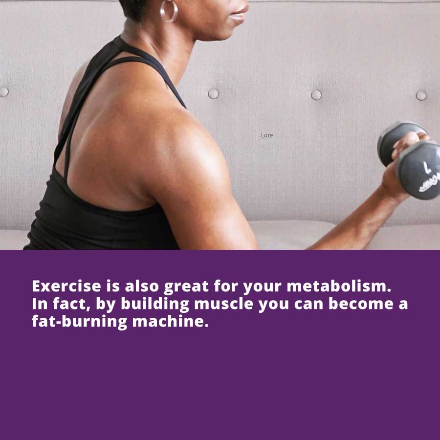 If you're wondering how to look younger, exercise can help by building muscle and, as a result, burning fat.